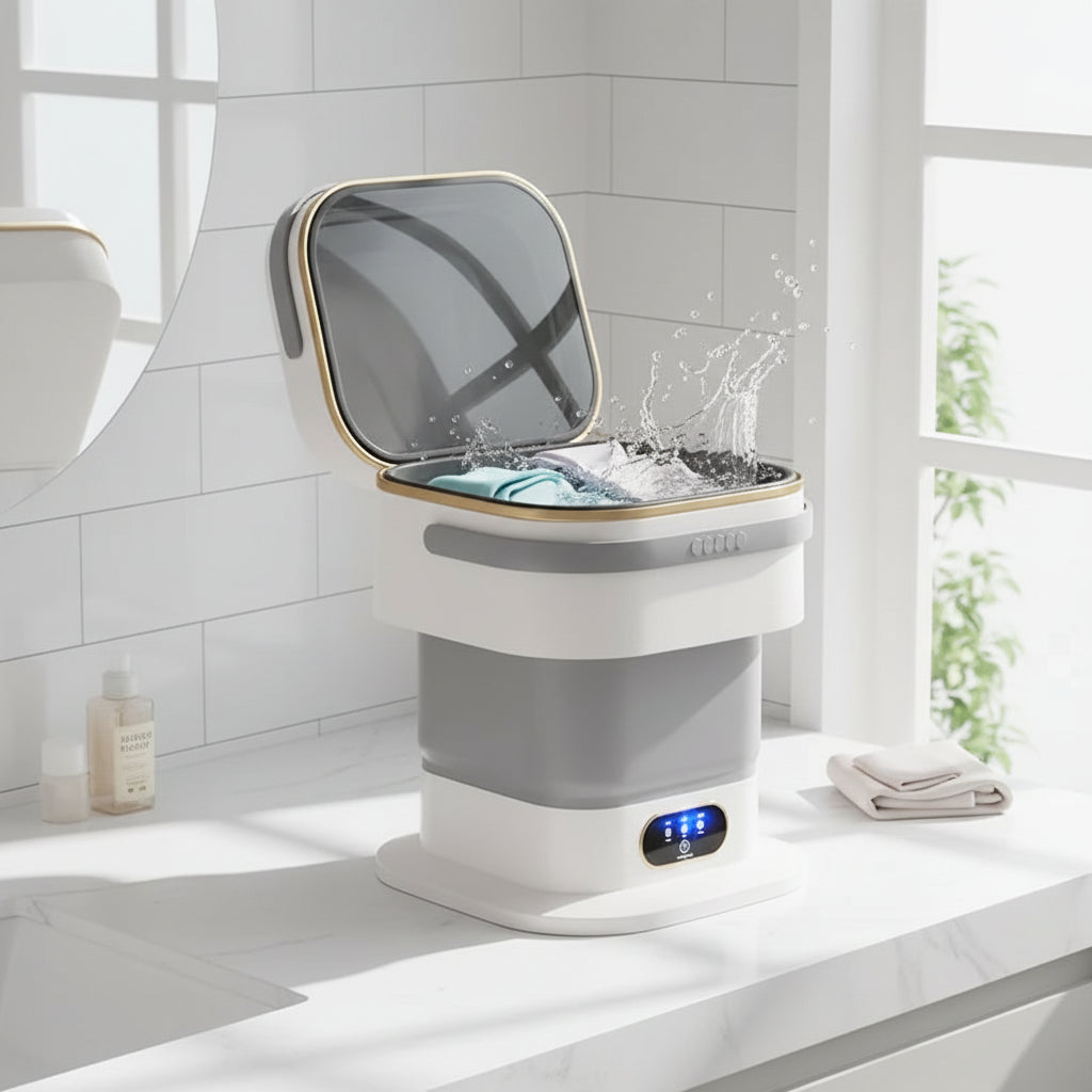 Compact Laundry Washer | Portable Mini Washing Machine with Foldable Design | Efficient for Small Loads