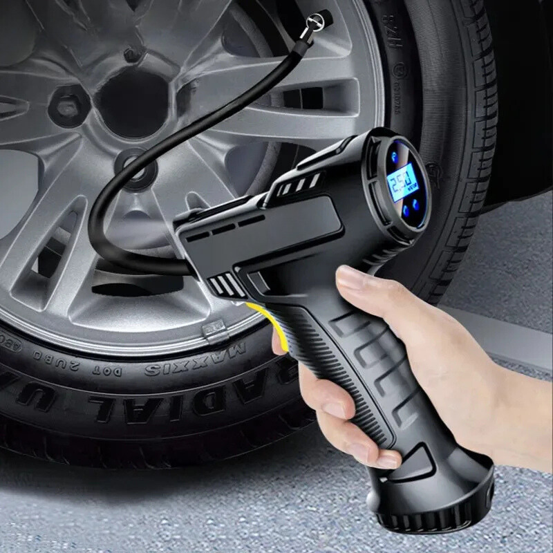 Portable Air Compressor | 120W Handheld Tire Inflator with Smart Auto-Stop Feature | Compact Design for Effortless Inflation