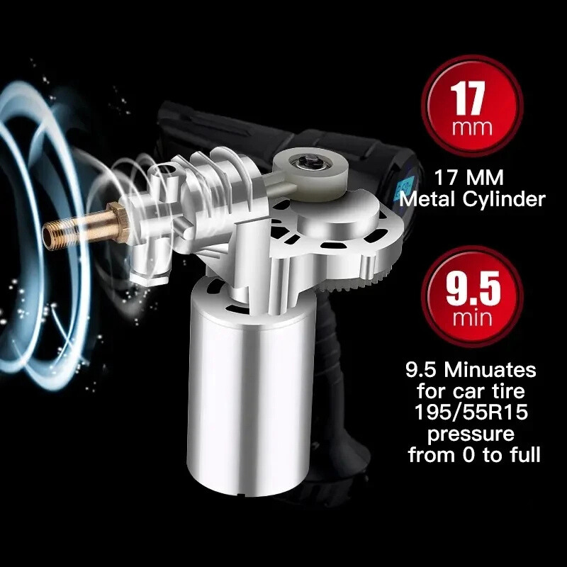 Portable Air Compressor | 120W Handheld Tire Inflator with Smart Auto-Stop Feature | Compact Design for Effortless Inflation