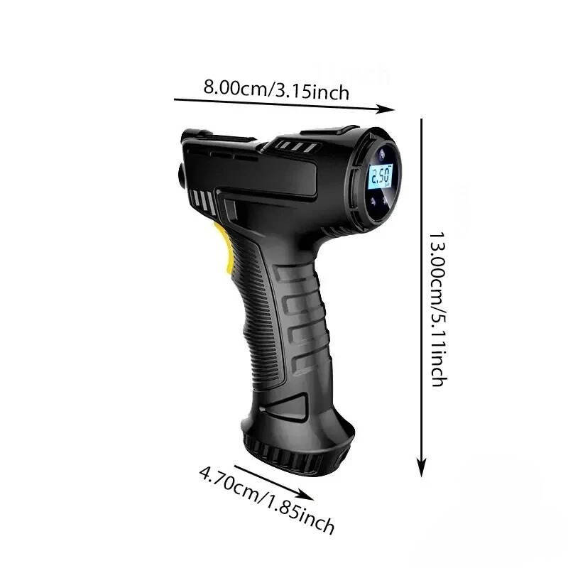 Portable Air Compressor | 120W Handheld Tire Inflator with Smart Auto-Stop Feature | Compact Design for Effortless Inflation