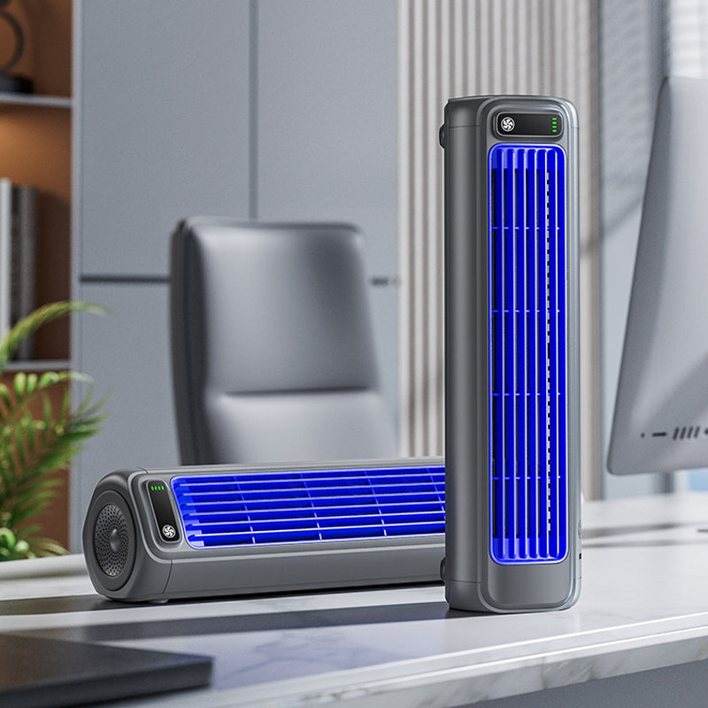Rechargeable Personal Cooler with Wall Mount | 12-Hour Battery Fan for Home, Office & Travel | Compact Desktop Cooling Unit