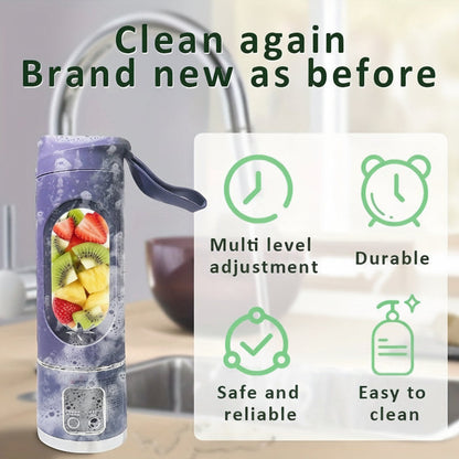 Portable Blender for Smoothies and Shakes USB Rechargeable, Cordless Personal Blender Cup with Built in Battery, Mini Blender