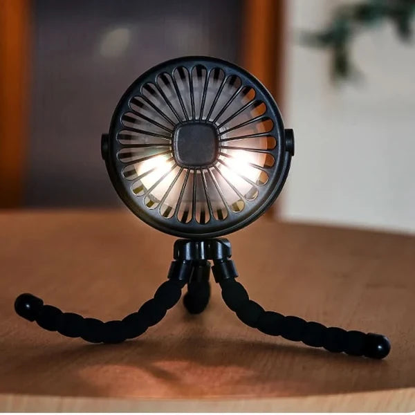 COOLCLIP – Portable clip-on USB rechargeable fan with 3-speed airflow for stroller use