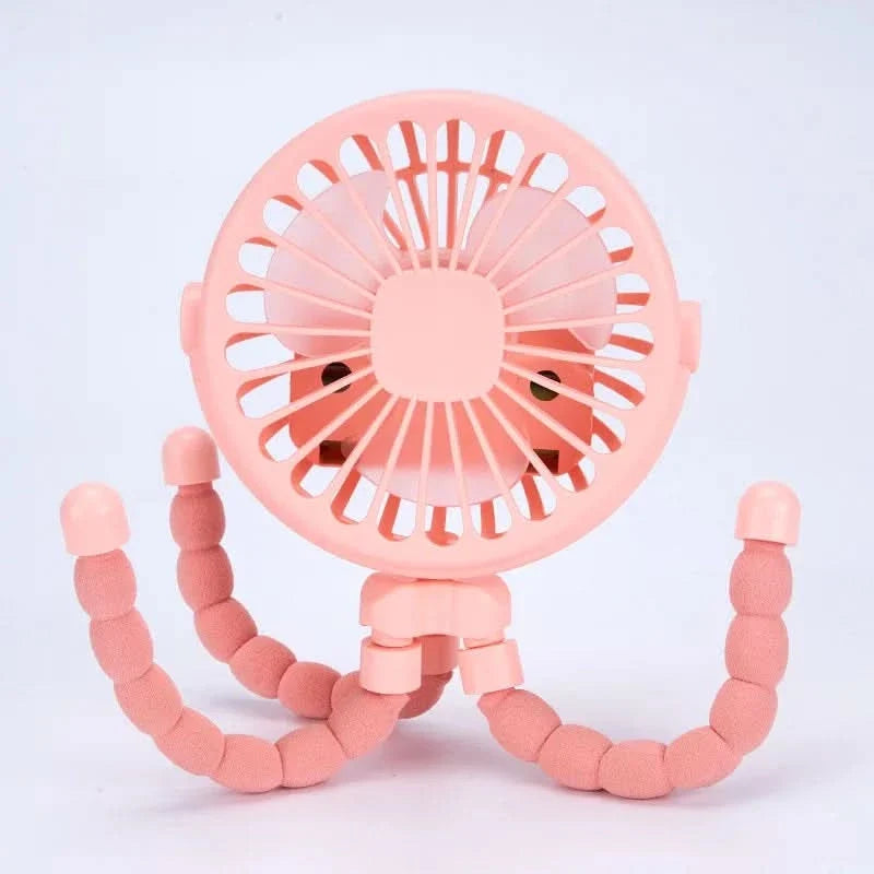 COOLCLIP – Portable clip-on USB rechargeable fan with 3-speed airflow for stroller use