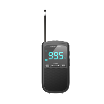Radio de emergencia portátil Ortekor | Radio meteorológica AM/FM con más de 10 horas de duración de batería | Diseño compacto para seguridad en exteriores
