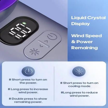 Handheld Fan Rechargeable, Bladeless Cooling Fan with Adjustable Airflow, Portable Hand Fan for Travel