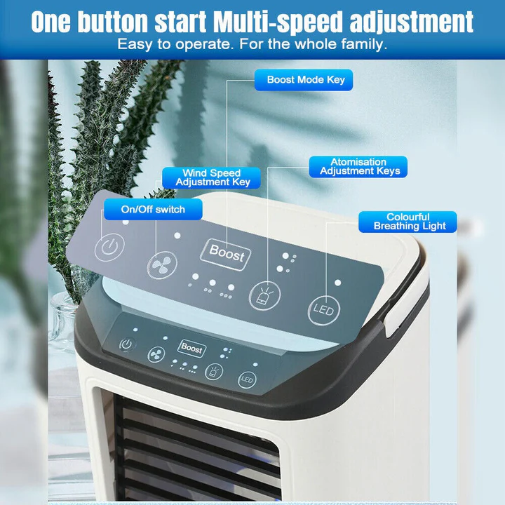 Portable Mini Air Conditioner, USB Evaporative Air Cooler for Desk, Quiet Small Air Conditioner for Bedroom