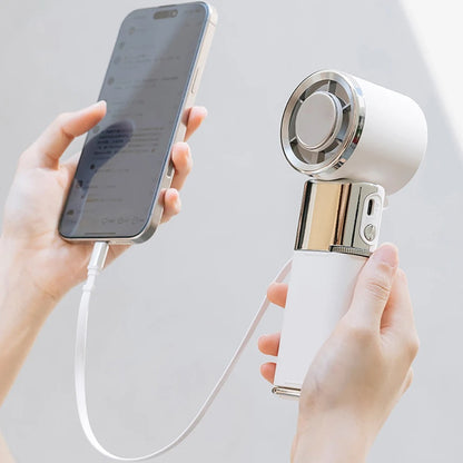 Ventilador de cuello portátil con batería externa y velocidad ajustable para una comodidad máxima | Enfriamiento manos libres para alivio dondequiera que vayas