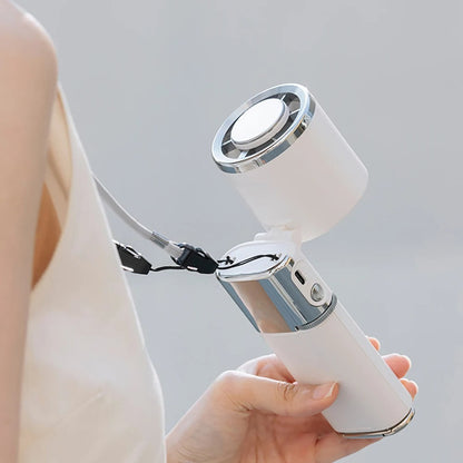 Ventilador de cuello portátil con batería externa y velocidad ajustable para una comodidad máxima | Enfriamiento manos libres para alivio dondequiera que vayas