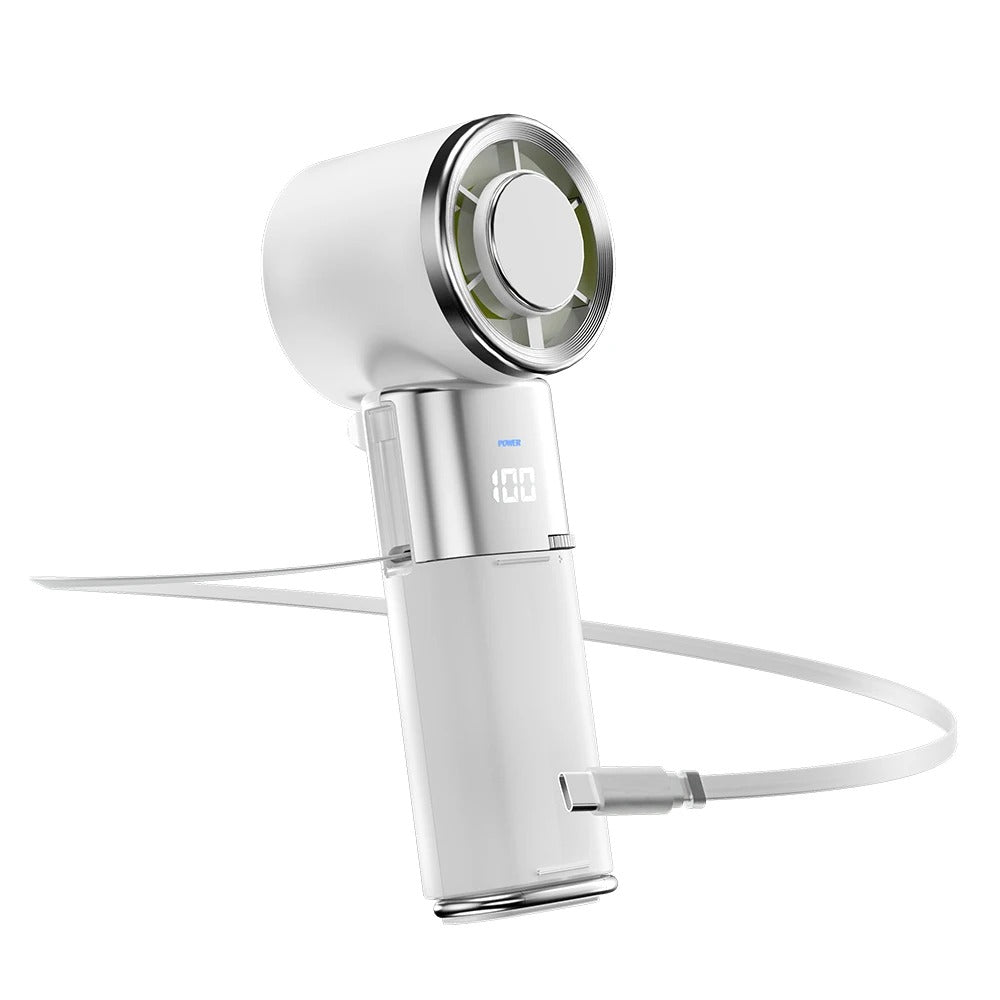 Ventilador de cuello portátil con batería externa y velocidad ajustable para una comodidad máxima | Enfriamiento manos libres para alivio dondequiera que vayas