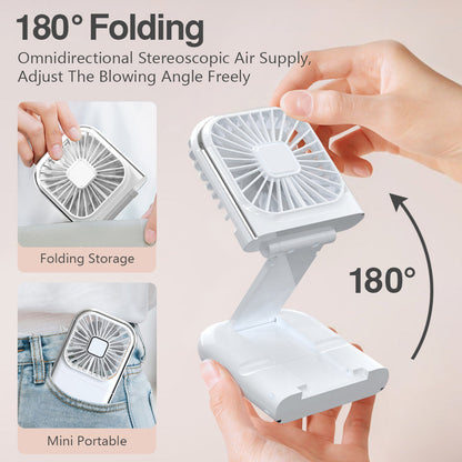 Portable Phone Holder with Cooling Fan & Rechargeable Battery for Summer Comfort