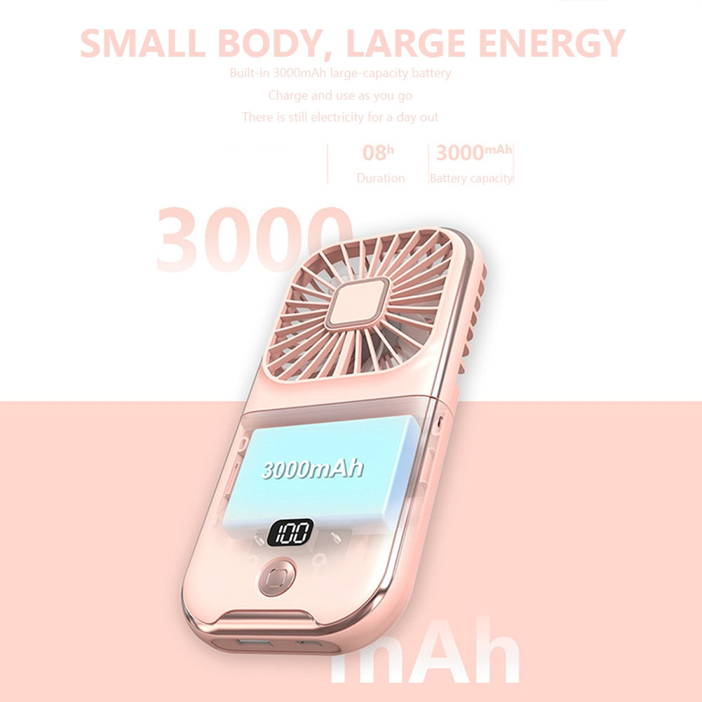 Portable Phone Holder with Cooling Fan & Rechargeable Battery for Summer Comfort
