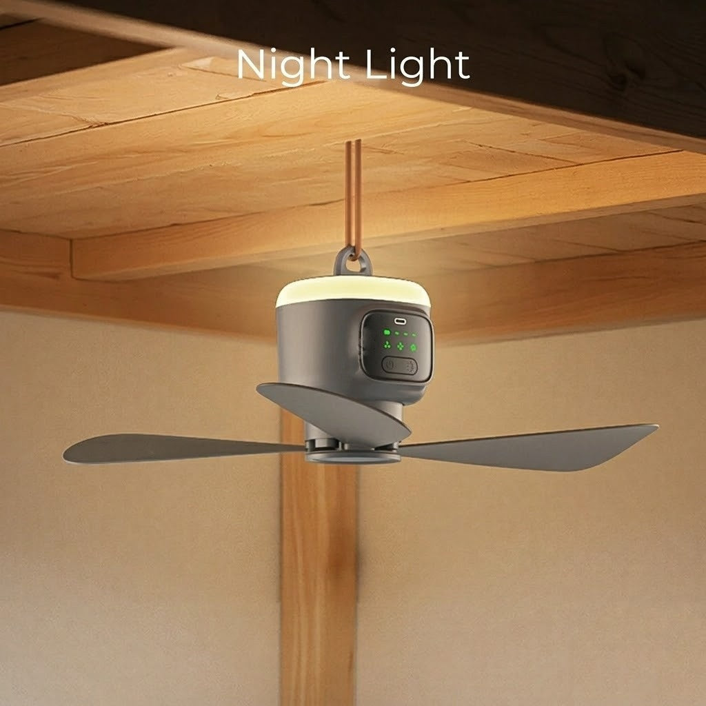 Portable Rechargeable Fan with Light & Remote Control | Dual Function for Comfort and Convenience