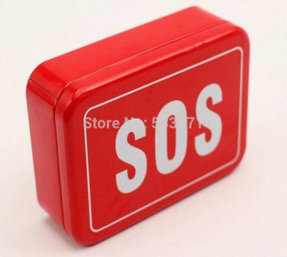 Portable SOS Survival Kit | Emergency Preparedness Tools in Compact Metal Box for Roadside Safety