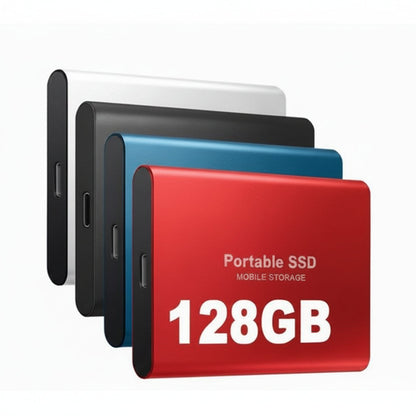 Portable SSD 128GB External Hard Drive USB C, Small External SSD for Laptop and PC with Aluminum Casing, Portable Hard Drive