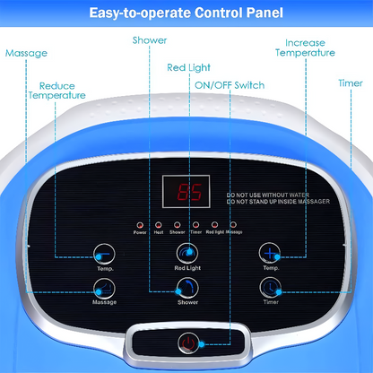 Heated Foot Spa with Motorized Rollers, Water Jets & Red Light Therapy for Home Relaxation