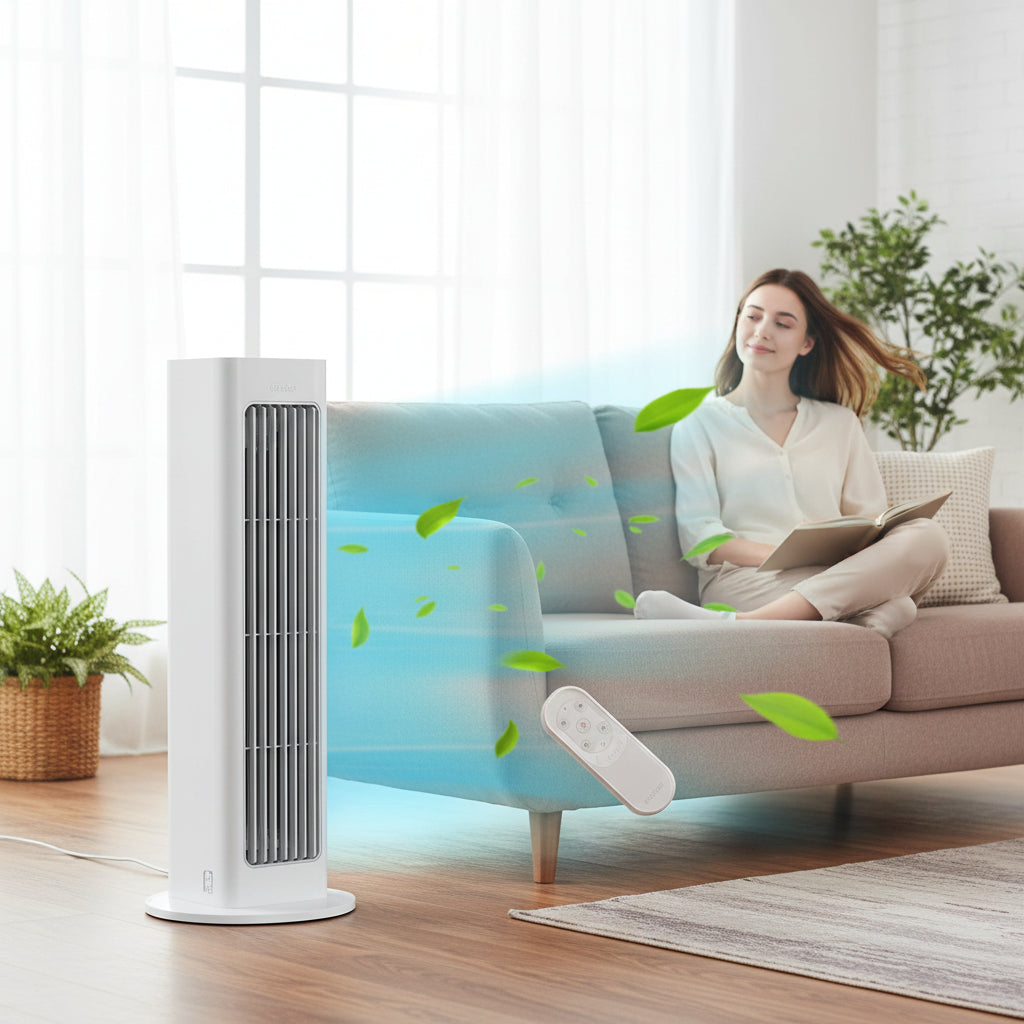 Portable Tower Fan | Oscillating Design with Energy-Efficient Cooling | Space-Saving Solution for Home and Office