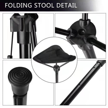 Versatile Folding Camping Stool with Adjustable Height & Lightweight Design for Outdoor Comfort