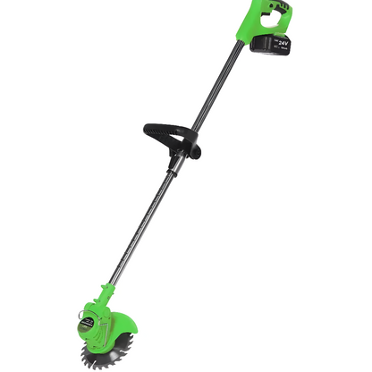 Rechargeable Lawn Edger 24V 18000 RPM Metal Blade Yard Tool Telescoping Handle for Sidewalks & Pathways Red Green Available