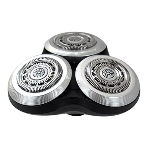 Replacement Rotary Blade Cartridge Compatible with Select Electric Shavers – Silver 3-Head Assembly for Men's Grooming