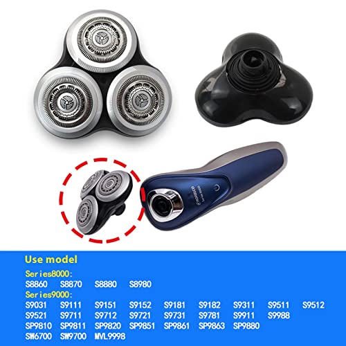 Electric Shaver Heads Replacement, Shaving Head with Foil Cutter for Rotary Razors, Razor Head with Easy Installation