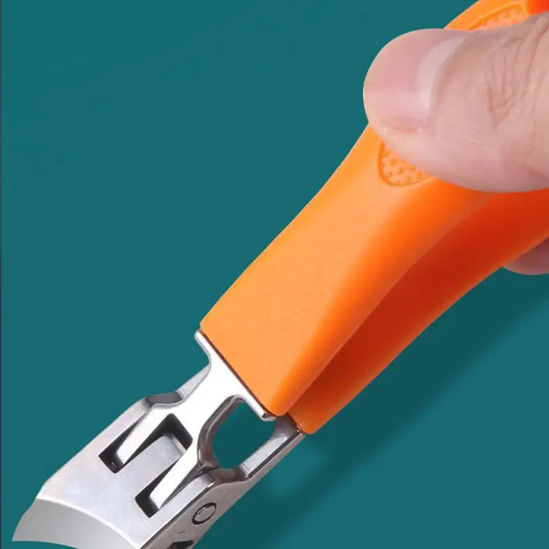 Heavy-Duty Toenail Clipper with Debris Guard for Thick Nails – Stainless Steel Wide-Jaw Cutter for Men & Women