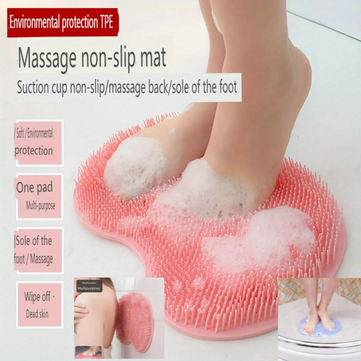 SCRUBLIVA – Exfoliating Foot Brush & Back Scrubber for Deep Cleansing