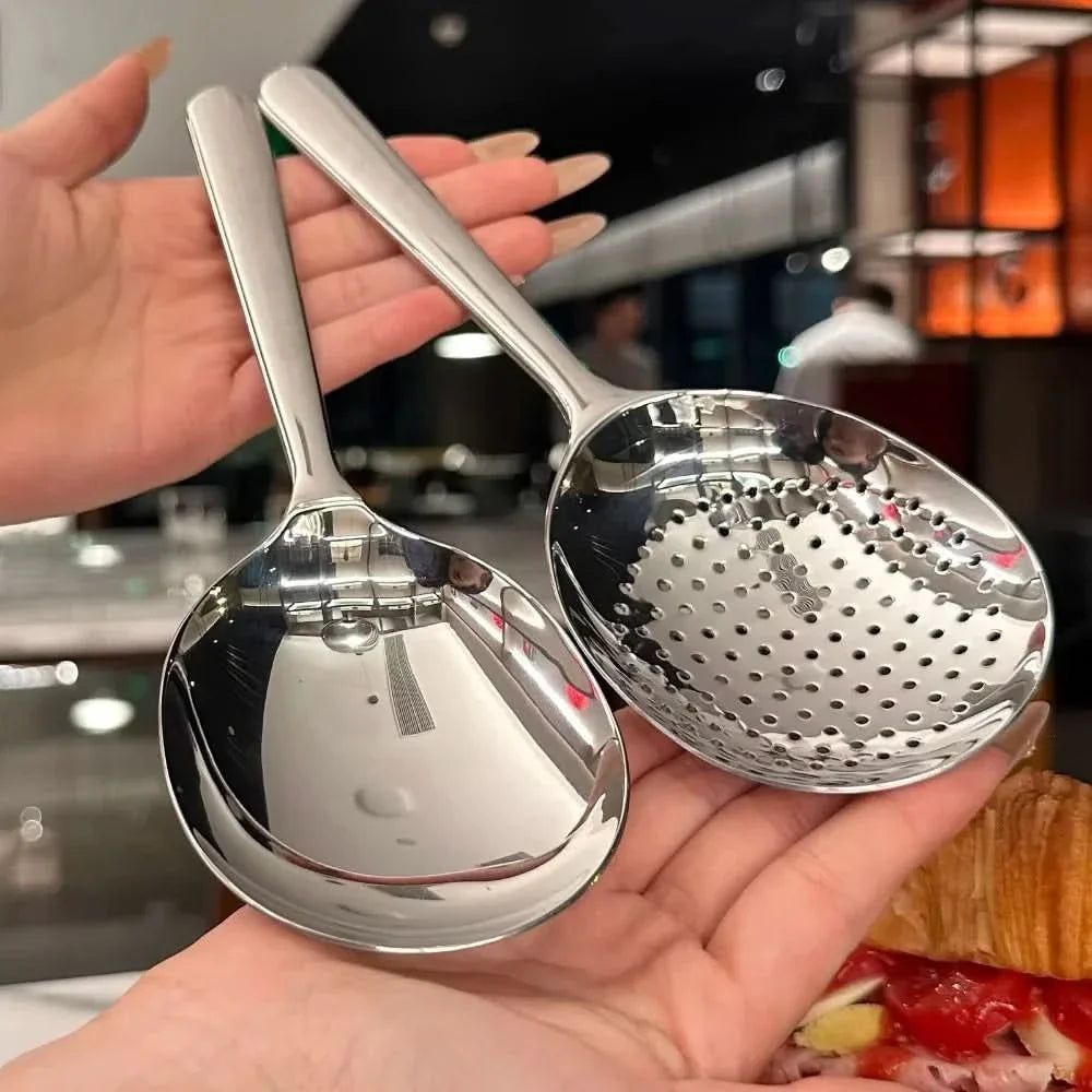 SERVORA – Stainless Steel Serving Spoon Strainer