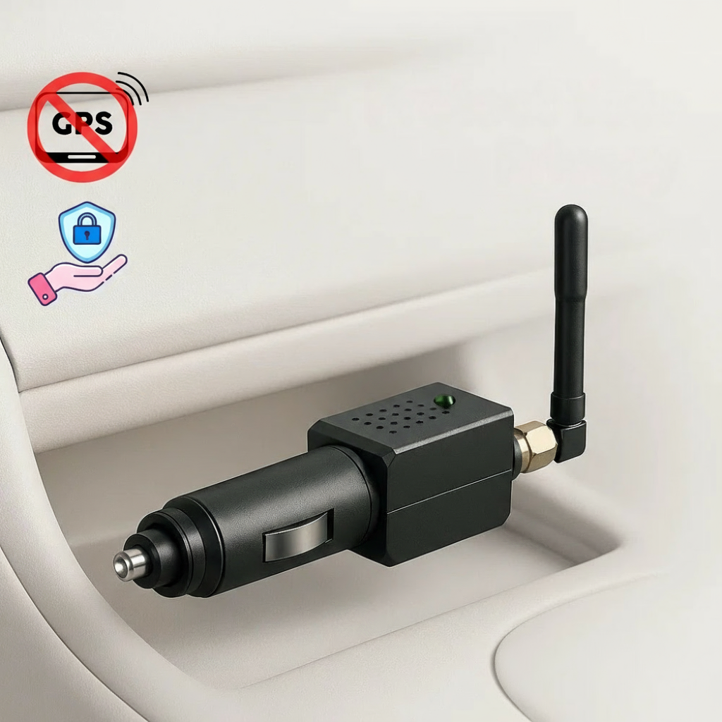 Car Location Privacy Device – Plug-In Navigation Signal Blocker – Portable 12V–24V Anti-Tracking Unit for Vehicles