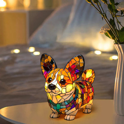 Arte de Cachorro | Lámpara de Escritorio LED con Iluminación Antideslumbrante y Diseño Único de Resina para un Ambiente Acogedor