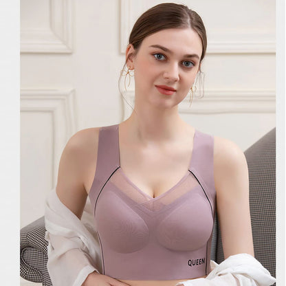 Wireless Full Coverage Support Bra with Cushioned Straps & Seamless Lift for All-Day Comfort