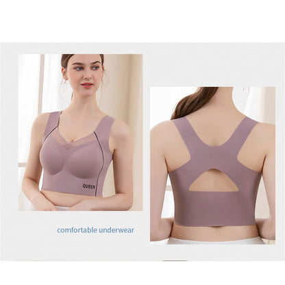 Wireless Full Coverage Support Bra with Cushioned Straps & Seamless Lift for All-Day Comfort