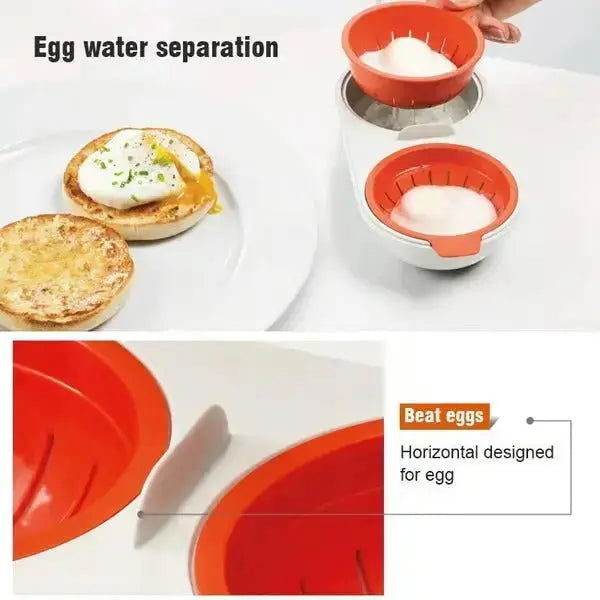 Microwave Egg Cooker Poacher for Quick Breakfast, Portable Silicone Egg Steamer Pod for Hard Boiled Soft Cooked Eggs at Home Work Travel