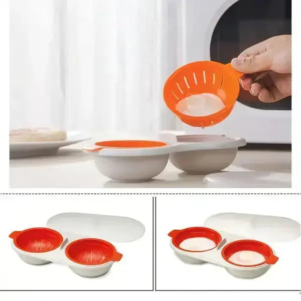 Microwave Egg Cooker Poacher for Quick Breakfast, Portable Silicone Egg Steamer Pod for Hard Boiled Soft Cooked Eggs at Home Work Travel