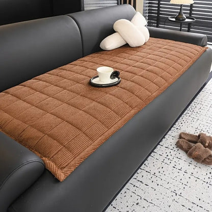 Quilted Furniture Throw Protector for Couch & Sofa – Slip-Resistant Microfiber – Gray, Beige, Brown, Green – Living Room