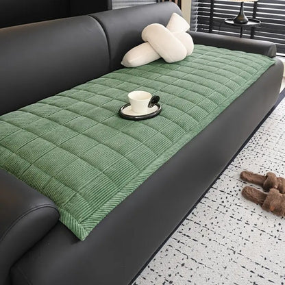 Quilted Furniture Throw Protector for Couch & Sofa – Slip-Resistant Microfiber – Gray, Beige, Brown, Green – Living Room