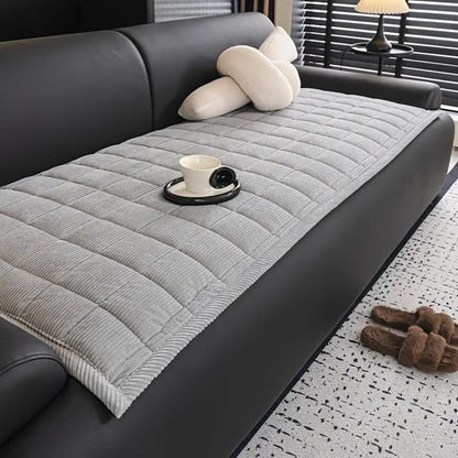 Quilted Furniture Throw Protector for Couch & Sofa – Slip-Resistant Microfiber – Gray, Beige, Brown, Green – Living Room