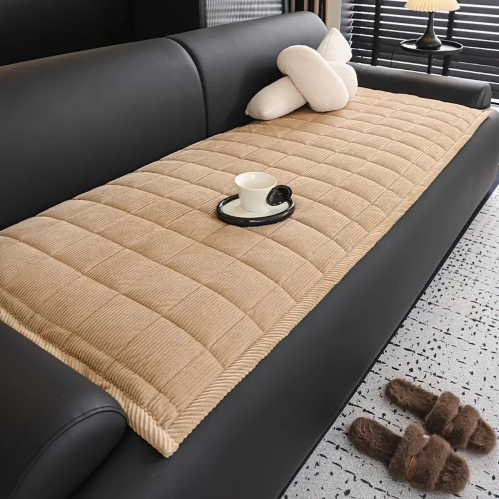 Quilted Sofa Protector Cover Non-Slip Cat Scratch Resistant Furniture Throw Microfiber Couch Mat for Living Room Bedroom Modern Home Decor