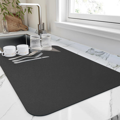 Quinn Dish Drying Mat - Highly Absorbent Diatomite, Quick Drying