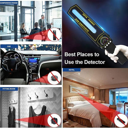 RF Bug Detector | Portable Multi-Detection Scanner with LED Lens Scanner | GPS & Spy Camera Detection for Enhanced Privacy