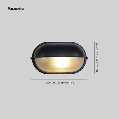 Aplique de pared industrial para exteriores con pantalla de vidrio estriado: lámpara resistente a la intemperie para porches, patios, entradas, puertas y jardines