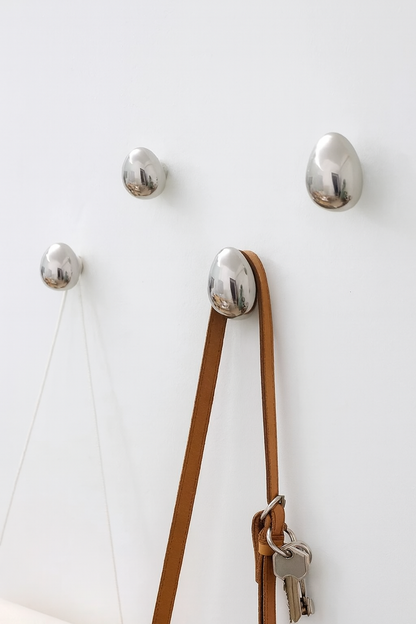 Raindrop Chrome Wall Hooks - Modern Decorative Hooks for Coats, Bags, and Towels
