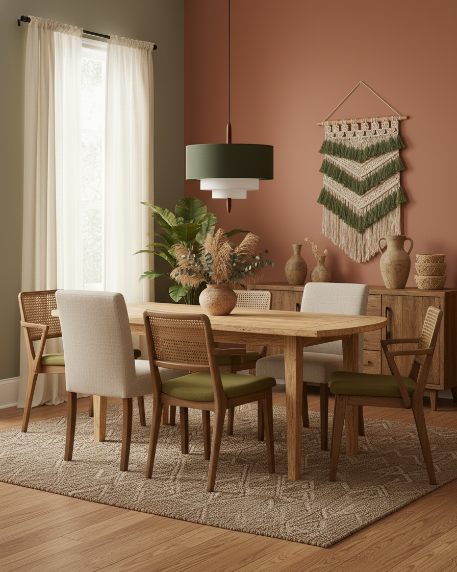 Layered Fabric Chandelier with Wood Accent 3-Light Adjustable Hanging Fixture for Dining Tables & Kitchens Modern Ambient Ceiling Light