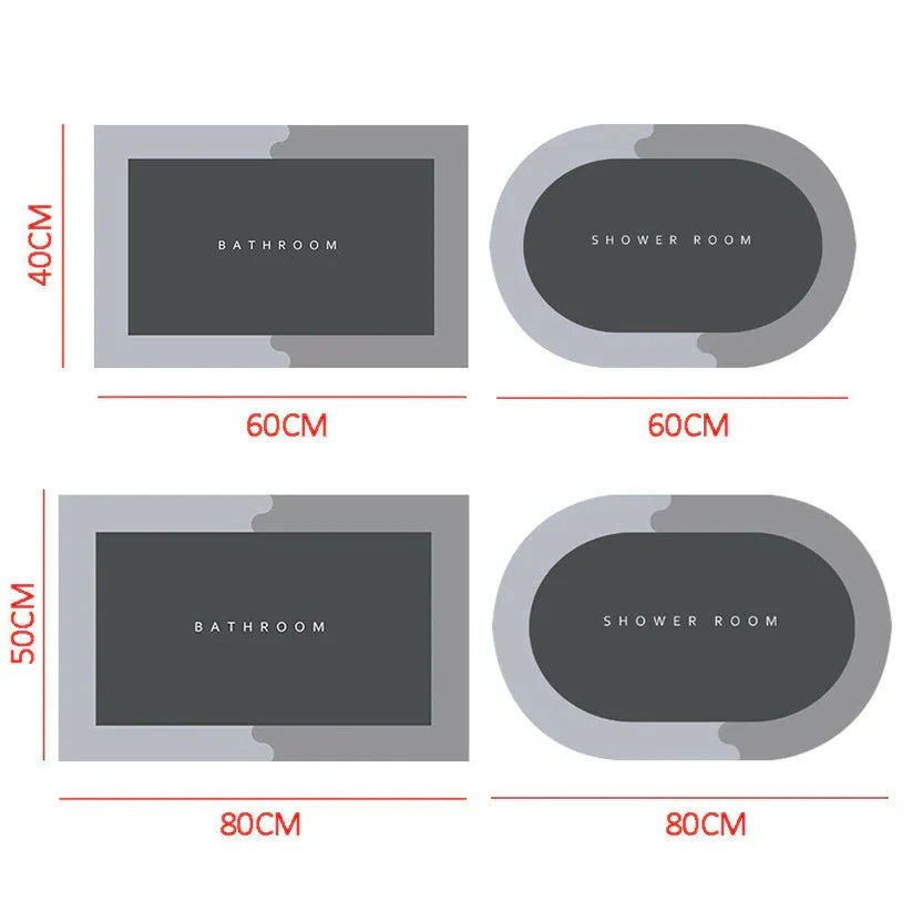 Quick-Dry Slip-Resistant Mat for Safe Bathrooms and Entrances