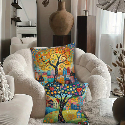 Ravenna Retro Pillowcases - Soft Plush, Vibrant Single-Sided Print Set of 4