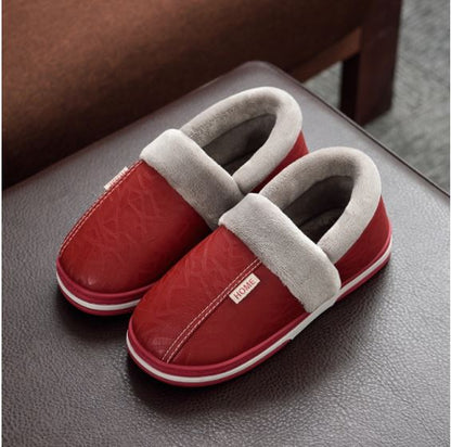 Waterproof Plush-Lined House Slippers with Anti-Slip Sole for Indoor & Outdoor Winter Comfort