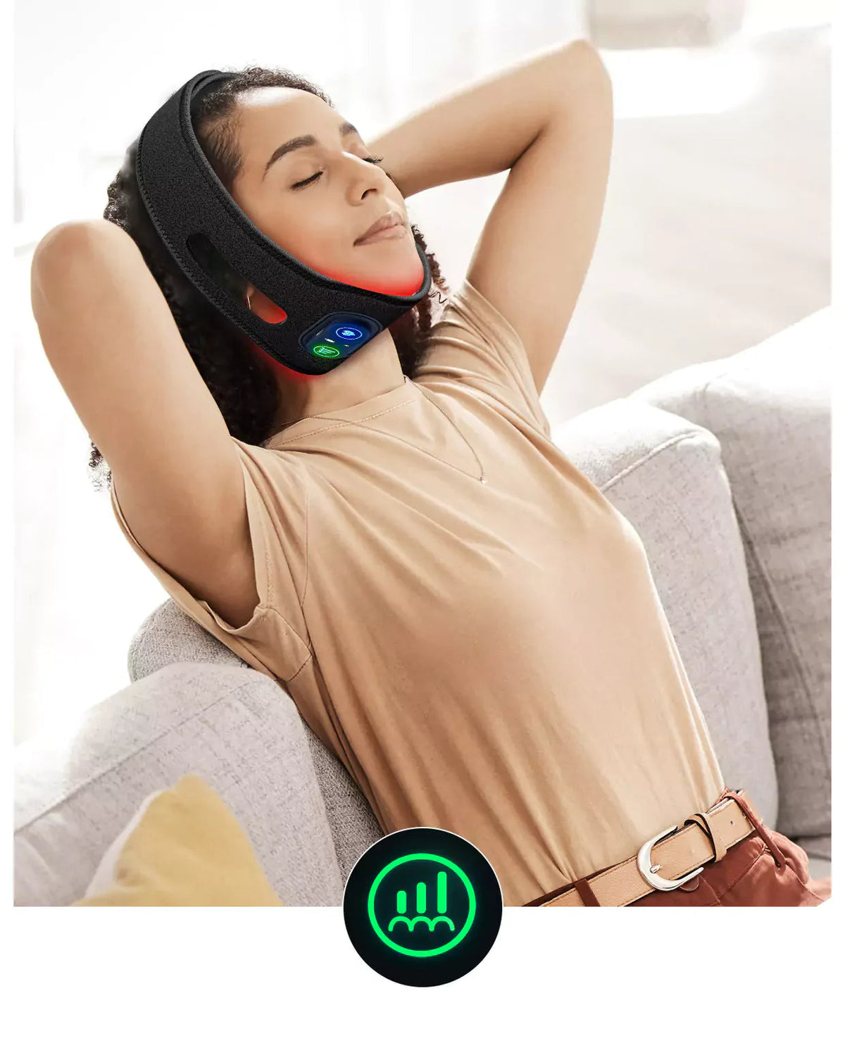 Red Light Therapy Belt for Jaw and Chin, Portable Red Light Therapy Device with Dual Wavelength, Double Chin Reducer