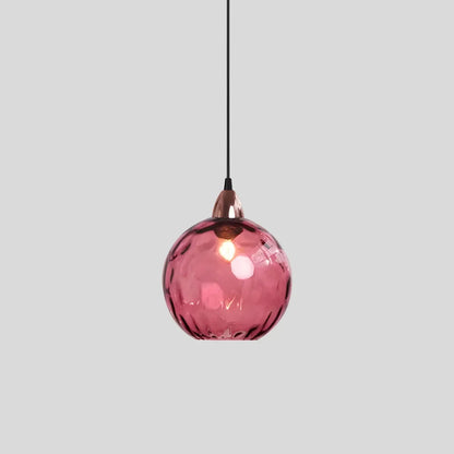 Spherical Glass Ceiling Fixture E26 Socket 8-Inch Gray Shade for Dining Areas Bedrooms Kitchens Adjustable Cord Ambient Fixture