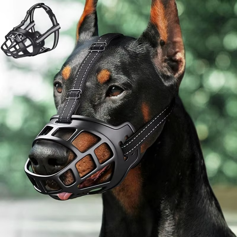 Reflective Dog Muzzle | Breathable Basket Muzzle for Dogs with Adjustable Strap | Enhanced Safety and Comfort