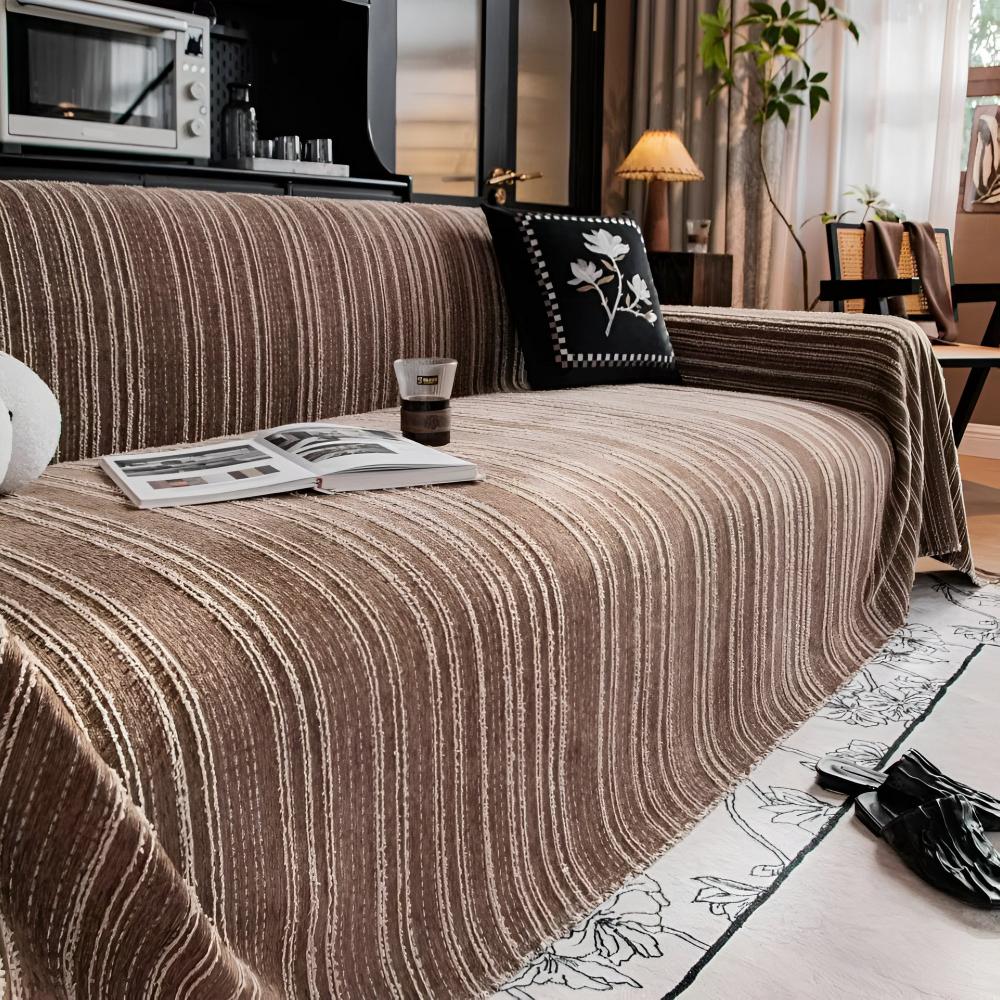 Regal Sofa Cover - Ultra-Soft Chenille, Timeless Stripes